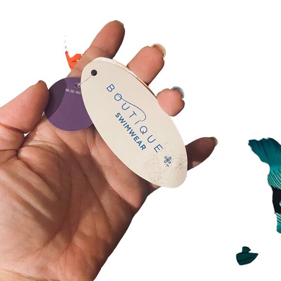 Boutique + Green High Waisted Floral Tropical Bikini Bottom Women SZ 3X - Picture 3 of 8